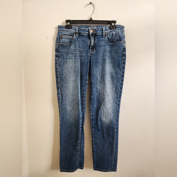 Eileen Fisher Jeans Organic Cotton Mid-Rise Straight Leg Medium Wash Blue Size 6 - Picture 1 of 8